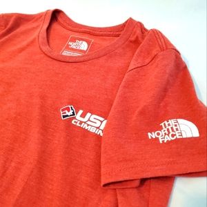 NORTH FACE USA Climbing T-shirt Burn Orange/Red XS